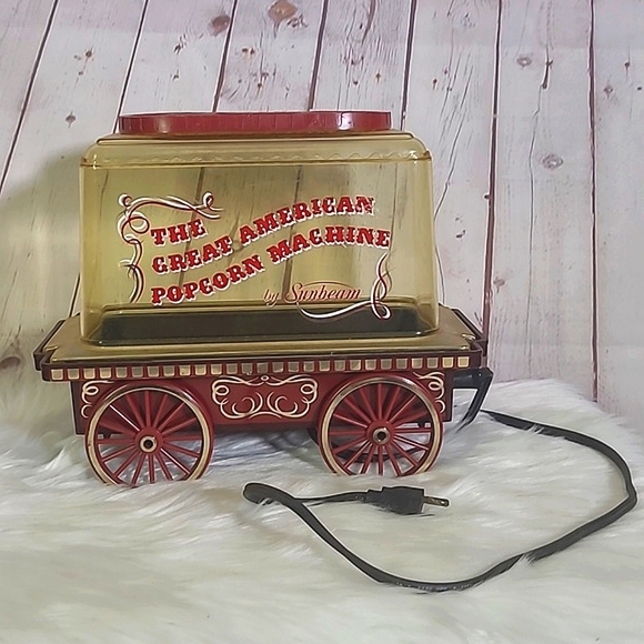 Vintage 70s Sunbeam Great American Popcorn Machine Wagon Corn Popper Collectible - Picture 3 of 17